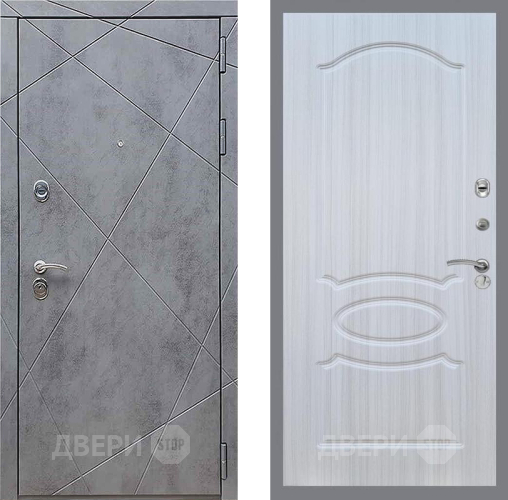 Входная металлическая Дверь Рекс (REX) 13 Бетон Темный FL-128 Сандал белый в Голицыно