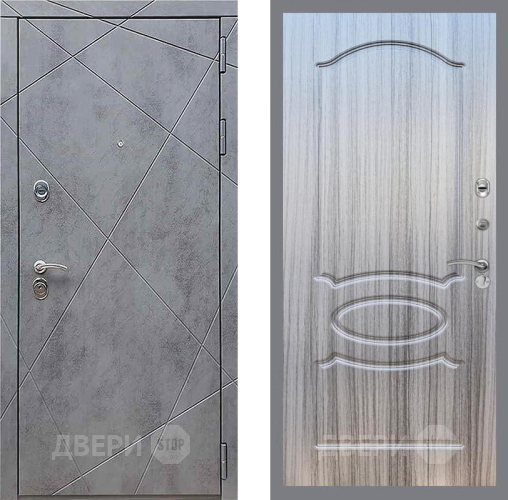 Входная металлическая Дверь Рекс (REX) 13 Бетон Темный FL-128 Сандал грей в Голицыно