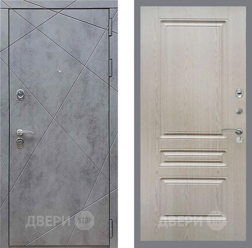 Входная металлическая Дверь Рекс (REX) 13 Бетон Темный FL-243 Беленый дуб в Голицыно