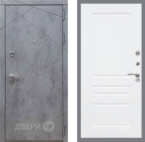 Входная металлическая Дверь Рекс (REX) 13 Бетон Темный FL-243 Силк Сноу в Голицыно