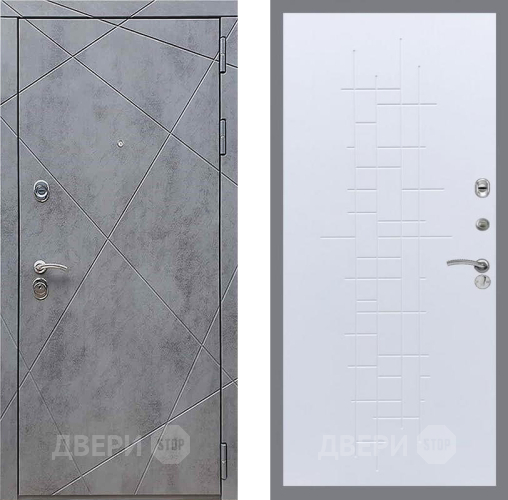 Дверь Рекс (REX) 13 Бетон Темный FL-289 Белый ясень в Голицыно