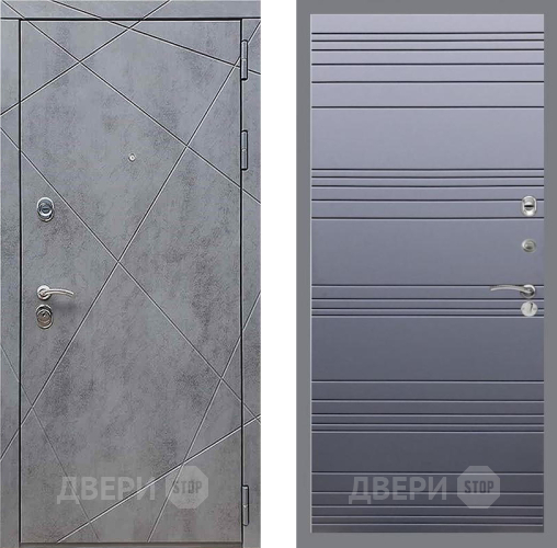 Входная металлическая Дверь Рекс (REX) 13 Бетон Темный Line Силк титан в Голицыно