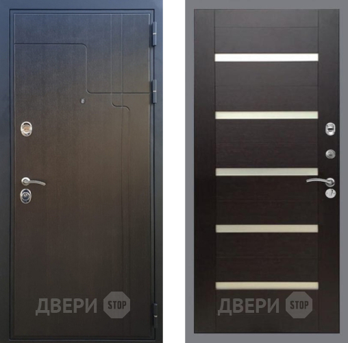 Входная металлическая Дверь Рекс (REX) Премиум-246 СБ-14 стекло белое венге поперечный в Голицыно