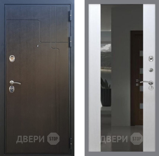 Дверь Рекс (REX) Премиум-246 СБ-16 Зеркало Белый ясень в Голицыно