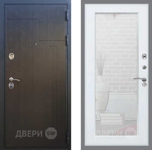 Дверь Рекс (REX) Премиум-246 Зеркало Пастораль Белый ясень в Голицыно