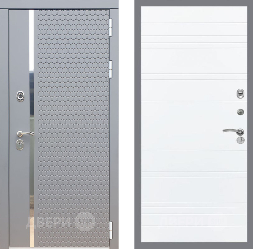 Входная металлическая Дверь Рекс (REX) 24 Line Силк Сноу в Голицыно