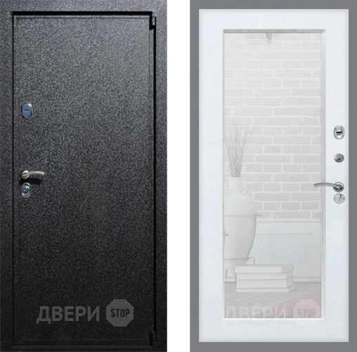 Входная металлическая Дверь Рекс (REX) 3 Зеркало Пастораль Белый ясень в Голицыно