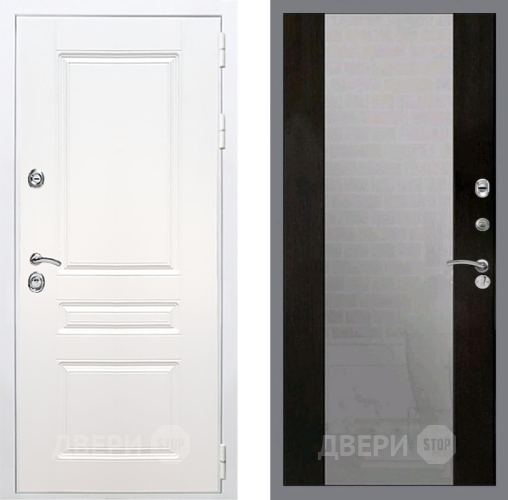 Дверь Рекс (REX) Премиум-н Силк Сноу СБ-16 Зеркало Венге в Голицыно
