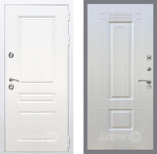 Входная металлическая Дверь Рекс (REX) Премиум-н Силк Сноу FL-2 Лиственница беж в Голицыно