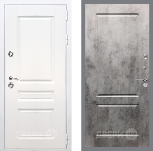 Входная металлическая Дверь Рекс (REX) Премиум-н Силк Сноу FL-117 Бетон темный в Голицыно