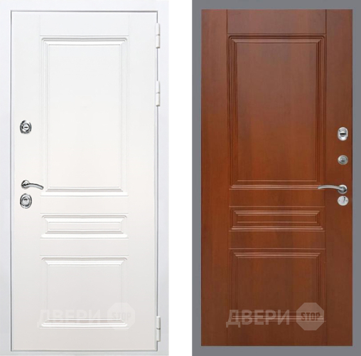 Входная металлическая Дверь Рекс (REX) Премиум-н Силк Сноу FL-243 Итальянский орех в Голицыно