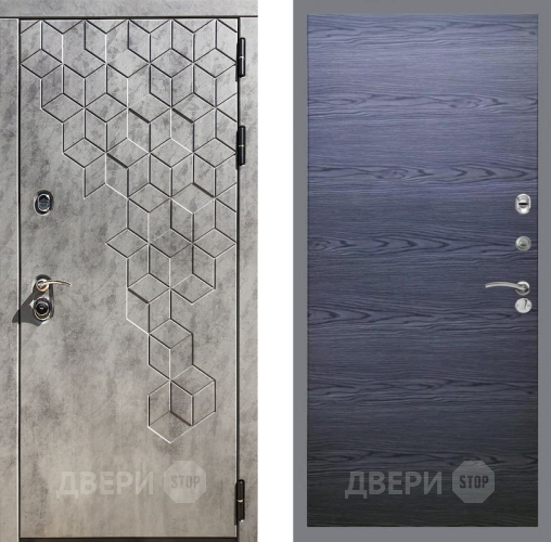 Входная металлическая Дверь Рекс (REX) 23 GL Дуб тангенальный черный в Голицыно