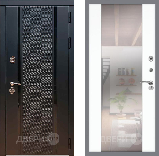 Входная металлическая Дверь Рекс (REX) 25 СБ-16 Зеркало Силк Сноу в Голицыно
