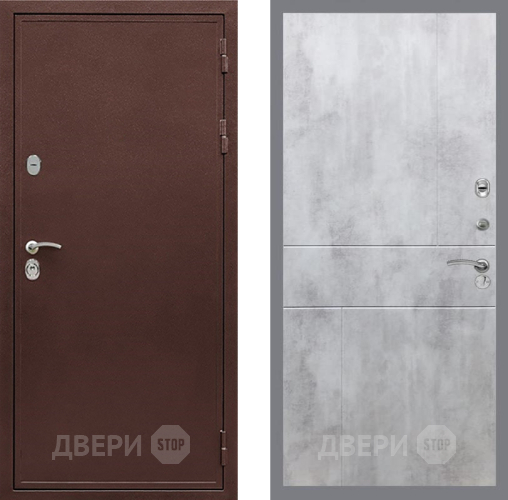 Дверь Рекс (REX) 5 металл 3 мм FL-290 Бетон светлый в Голицыно