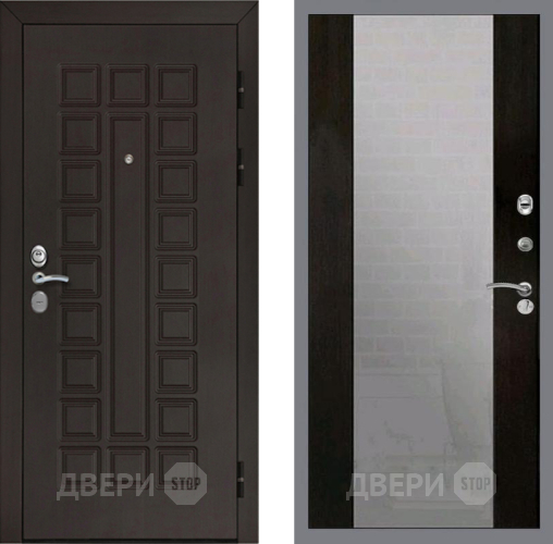 Входная металлическая Дверь Рекс (REX) Сенатор Cisa СБ-16 Зеркало Венге в Голицыно