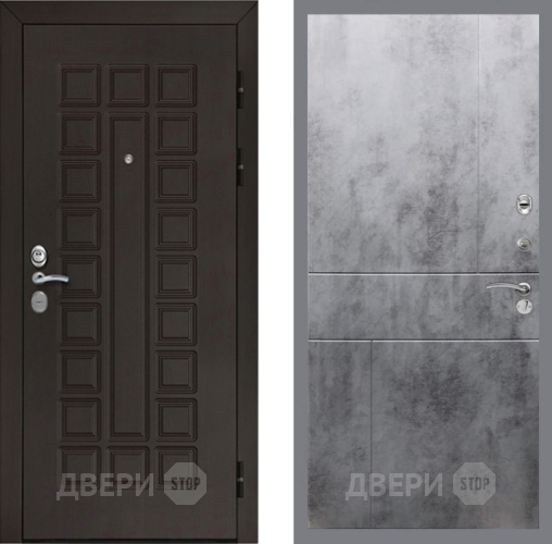 Входная металлическая Дверь Рекс (REX) Сенатор Cisa FL-290 Бетон темный в Голицыно