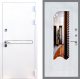 Входная металлическая Дверь Стоп Лайн Вайт ЗкркалоФЛ-147 Ясень белый в Голицыно