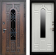 Входная металлическая Дверь Престиж TERMO с терморазрывом Лацио Дуб с окном и ковкой Лиственница белая в Голицыно
