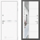 Входная металлическая Дверь Лабиринт (LABIRINT) Лайн White Зеркало 19 Белый софт в Голицыно