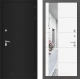 Входная металлическая Дверь Лабиринт (LABIRINT) Classic шагрень черная Зеркало 19 Белый софт в Голицыно