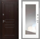 Дверь Интекрон (INTECRON) Брайтон Тиковое Дерево ФЛЗ-120-М Зеркало Белый матовый в Голицыно