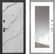Входная металлическая Дверь Интекрон (INTECRON) Профит Black Мрамор Арктик ФЛЗ-120-М Зеркало Белый матовый в Голицыно