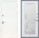 Входная металлическая Дверь Рекс (REX) 5 Белая Шагрень Зеркало Пастораль Белый ясень в Голицыно