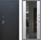 Входная металлическая Дверь Рекс (REX) 1A Черный Муар СБ-16 Зеркало Белый ясень в Голицыно
