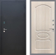 Входная металлическая Дверь Рекс (REX) 1A Черный Муар FL-128 Беленый дуб в Голицыно