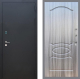 Входная металлическая Дверь Рекс (REX) 1A Черный Муар FL-128 Сандал грей в Голицыно