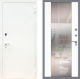 Входная металлическая Дверь Рекс (REX) 1А Белая шагрень СБ-16 Зеркало Силк Сноу в Голицыно