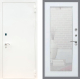 Входная металлическая Дверь Рекс (REX) 1А Белая шагрень Зеркало Пастораль Белый ясень в Голицыно