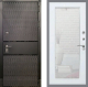 Входная металлическая Дверь Рекс (REX) 15 Черный Кварц Зеркало Пастораль Белый ясень в Голицыно