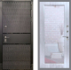 Входная металлическая Дверь Рекс (REX) 15 Черный Кварц Зеркало Пастораль Сандал белый в Голицыно