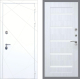 Входная металлическая Дверь Рекс (REX) 13 Силк Сноу СБ-14 стекло белое Сандал белый в Голицыно