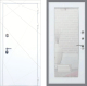 Входная металлическая Дверь Рекс (REX) 13 Силк Сноу Зеркало Пастораль Белый ясень в Голицыно