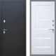 Входная металлическая Дверь Рекс (REX) 5 Черный Муар СБ-14 стекло белое Сандал белый в Голицыно