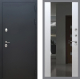 Входная металлическая Дверь Рекс (REX) 5 Черный Муар СБ-16 Зеркало Белый ясень в Голицыно